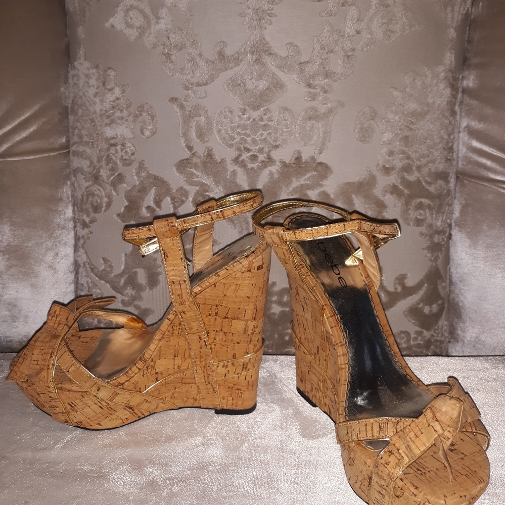 Bebe cork wedges size 7.5